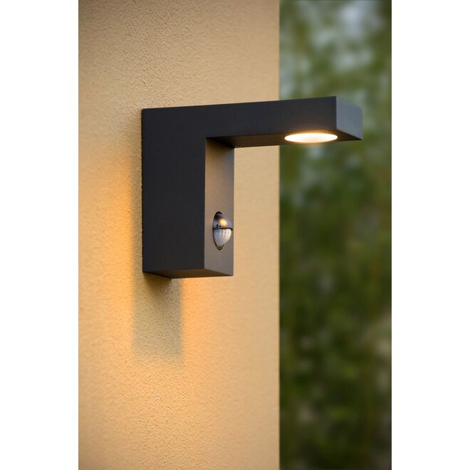 Lucide Texas-ir - Wandspot Buiten LED 1x6W 3000K IP54 Antraciet