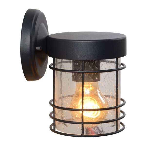 Lucide Keppel - Wandlamp Buiten 1xE27 IP23 Zwart