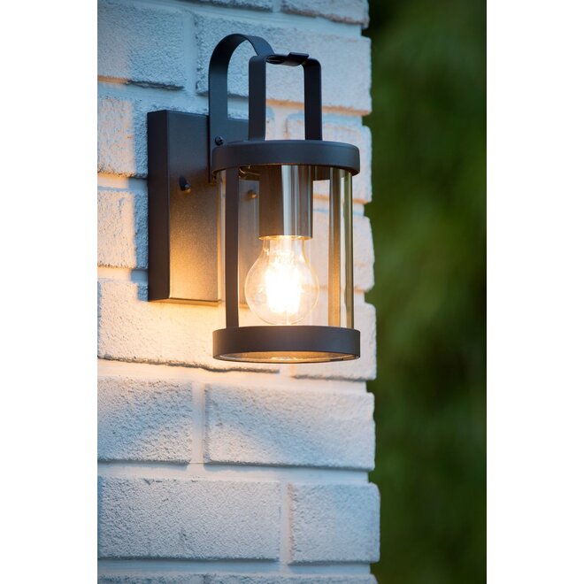 Lucide Lindelo - Wandlamp Buiten 1xE27 IP23 Zwart