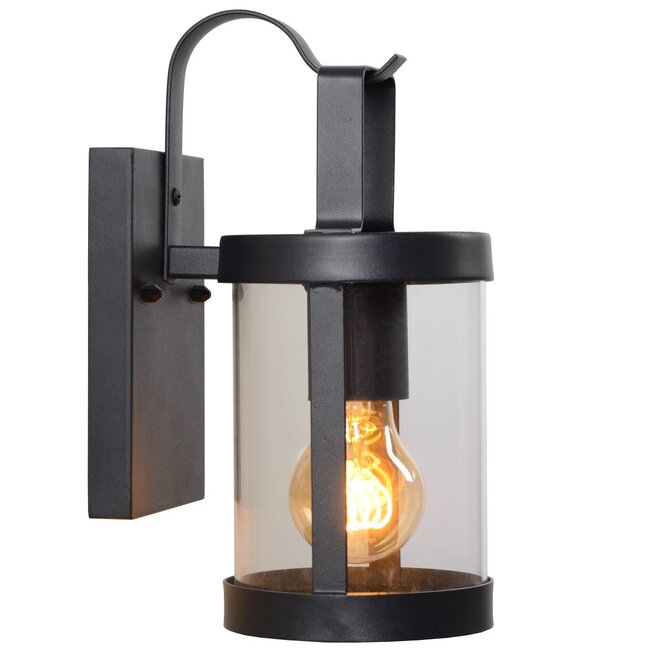 Lucide Lindelo - Wandlamp Buiten 1xE27 IP23 Zwart