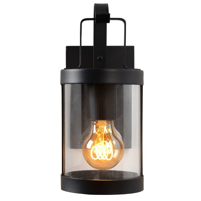 Lucide Lindelo - Wandlamp Buiten 1xE27 IP23 Zwart