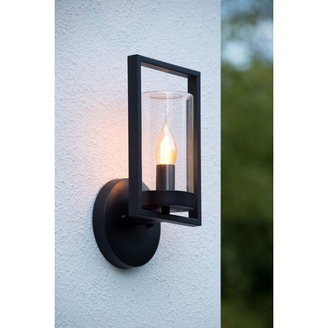 Lucide Nispen - Wandlamp Buiten 1xE14 IP44 Zwart