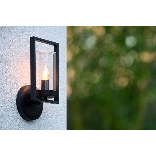 Lucide Nispen - Wandlamp Buiten 1xE14 IP44 Zwart