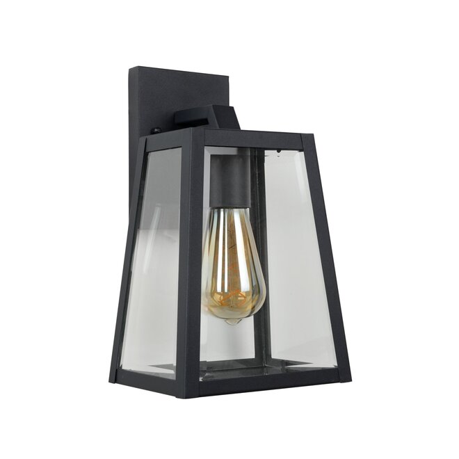 Lucide Matslot - Wandlamp Buiten 1xE27 IP23 Zwart