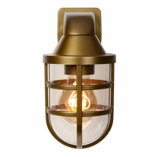 Lucide Lewis - Wandlamp Buiten 1xE27 IP44 Mat Goud / Messing