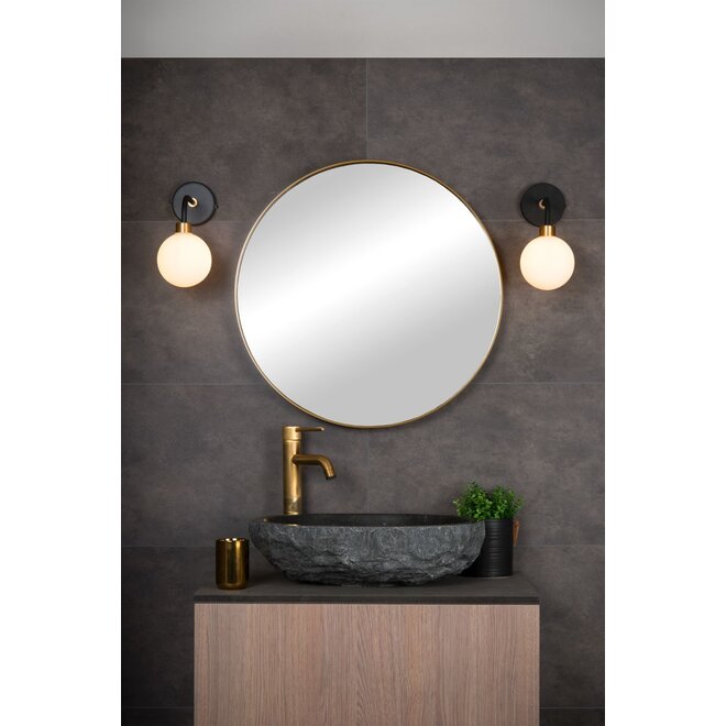 Lucide Berend - Wandlamp Badkamer 1xG9 IP44 Zwart