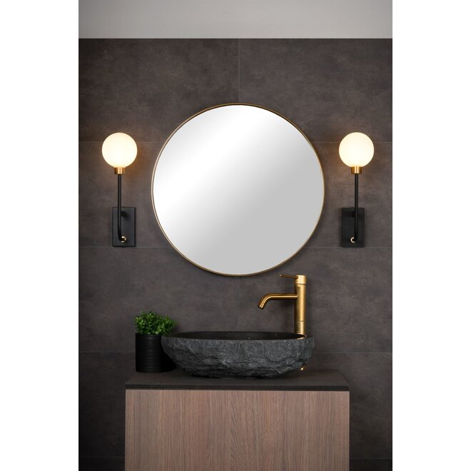 Lucide Berend - Wandlamp Badkamer 1xG9 IP44 Zwart