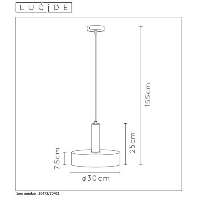 Lucide Giada - Hanglamp Ø 30 cm 1xE27 Mat Goud / Messing