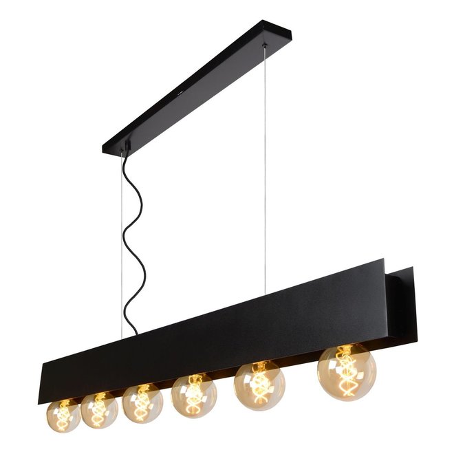 Lucide Surtus - Hanglamp 6xE27 Zwart