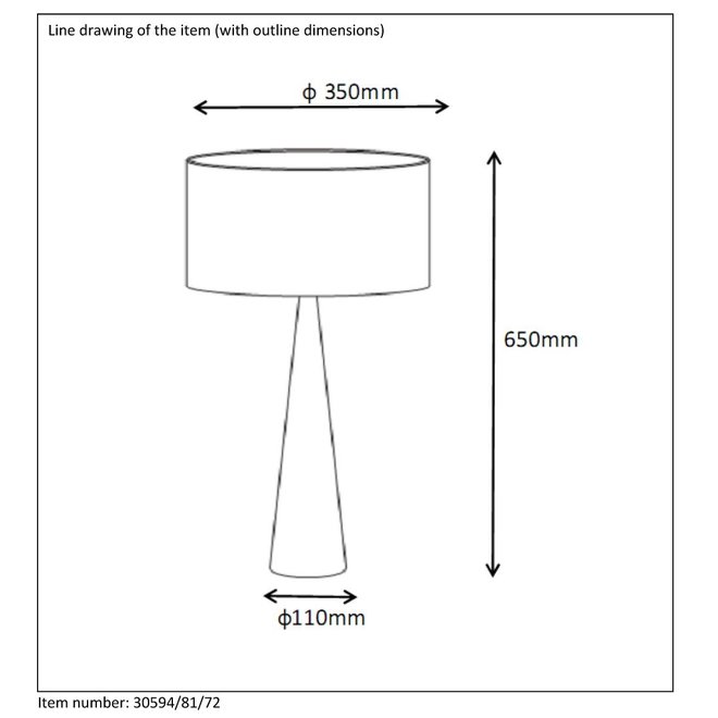 Lucide Conos - Tafellamp Ø 35 cm 1xE27 Licht hout