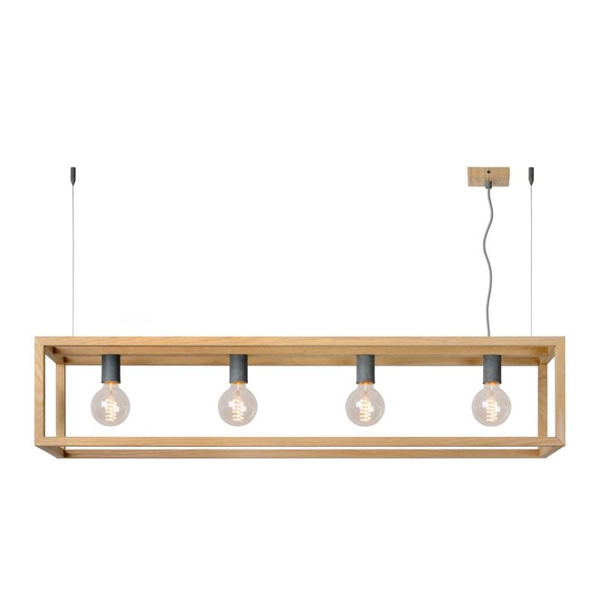 Lucide Oris - Hanglamp 4xE27 Licht hout