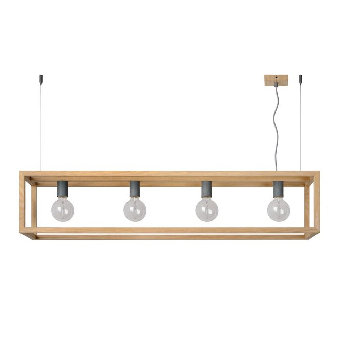 Lucide Oris - Hanglamp 4xE27 Licht hout