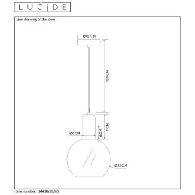 Lucide Julius - Hanglamp Ø 28 cm 1xE27 Fumé