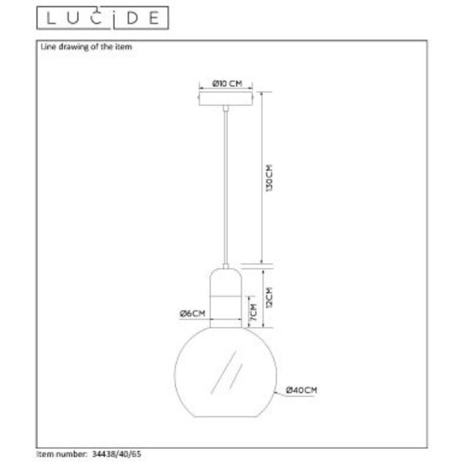 Lucide Julius - Hanglamp Ø 40 cm 1xE27 Fumé