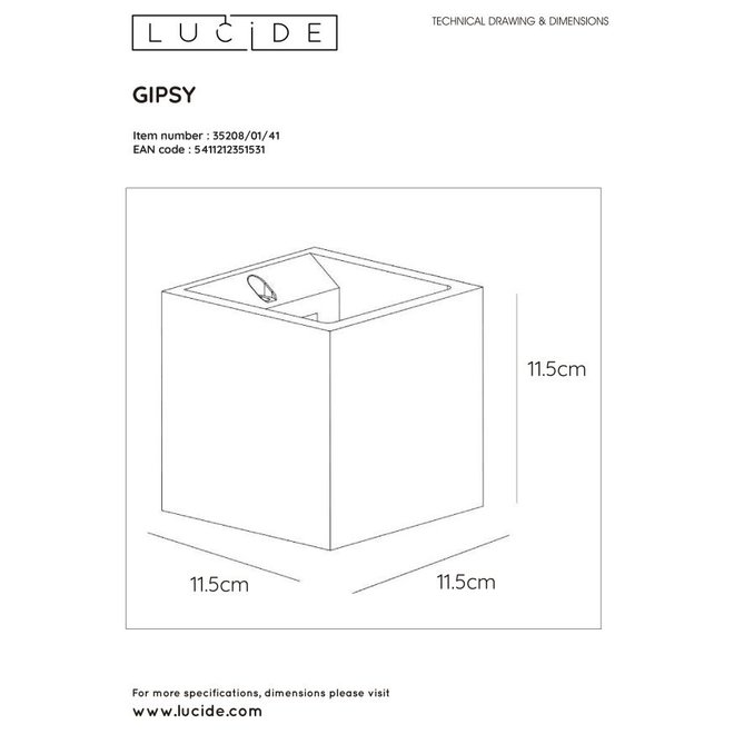 Lucide Gipsy - Wandlamp 1xG9 Taupe
