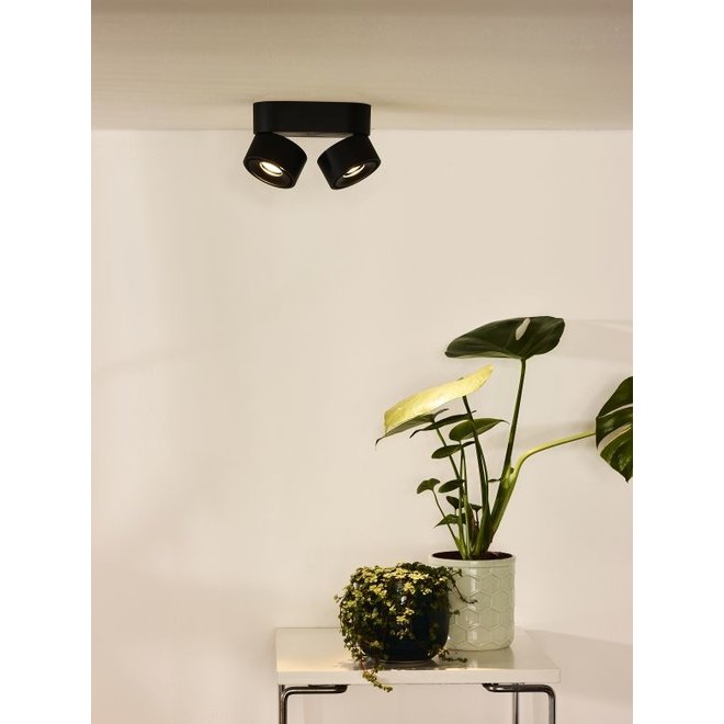 Lucide Yumiko - Plafondspot Ø 7,8 cm LED Dimb. 2x8W 2700K Zwart