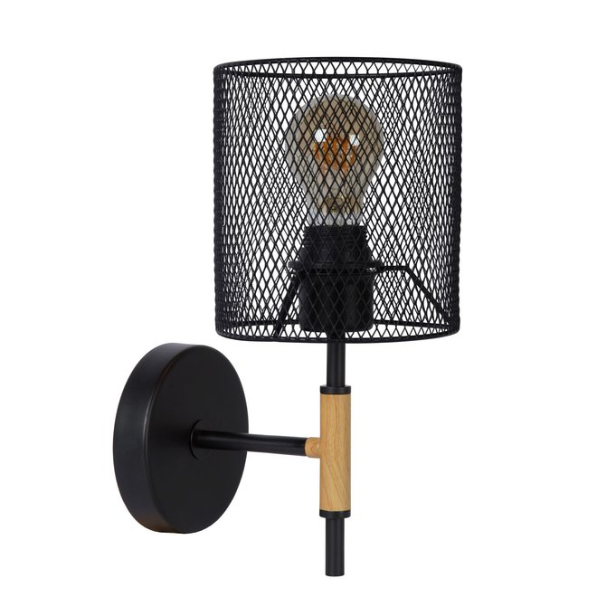 Lucide Baskett - Wandlamp 1xE27 Zwart
