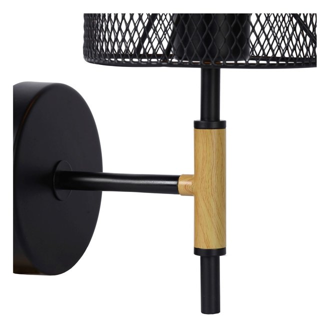 Lucide Baskett - Wandlamp 1xE27 Zwart