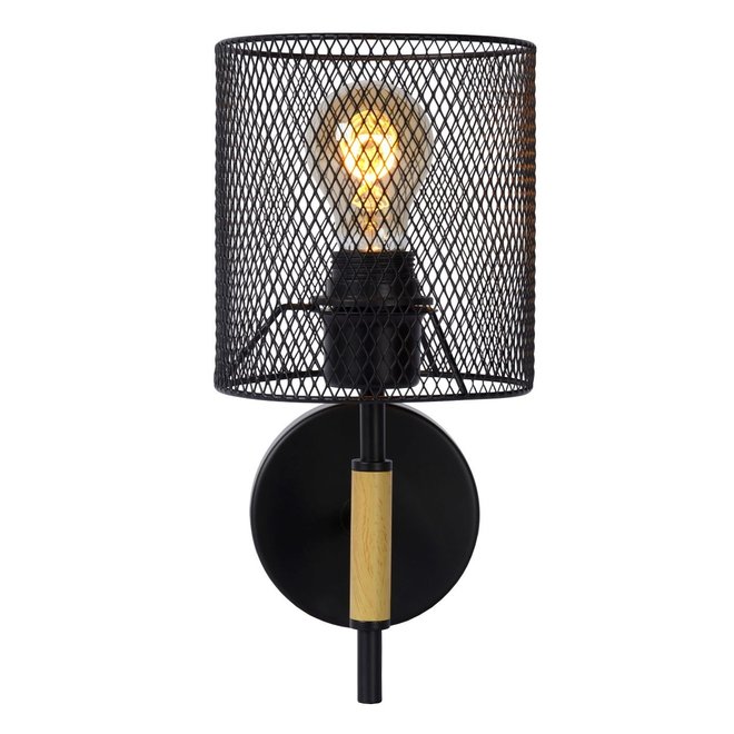 Lucide Baskett - Wandlamp 1xE27 Zwart