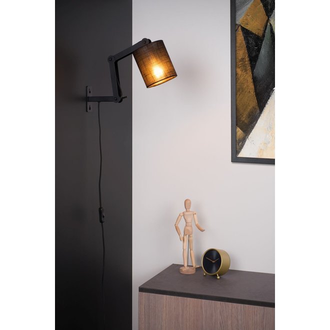 Lucide Tampa - Wandlamp Ø 12 cm 1xE27 Zwart