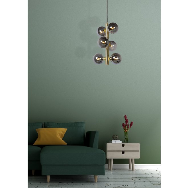Lucide Tycho - Hanglamp Ø 25,5 cm 6xG9 Mat Goud / Messing