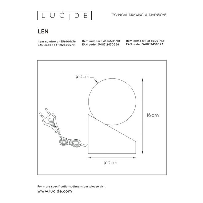 Lucide Len - Tafellamp Ø 10 cm 1xG9 Grijs