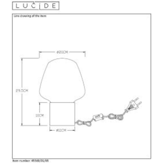 Lucide Becky - Tafellamp Ø 20 cm 1xE27 Fumé