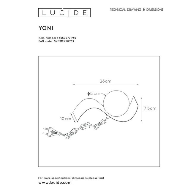 Lucide Yoni - Tafellamp 1xG9 Zwart