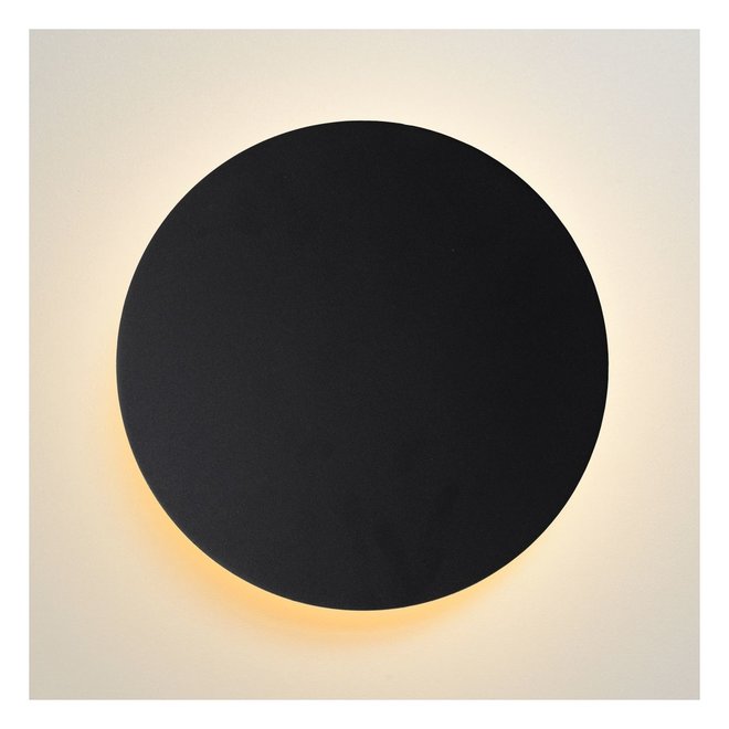Lucide Eklyps Led - Wandlamp Ø 25 cm LED 1x8W 3000K Zwart