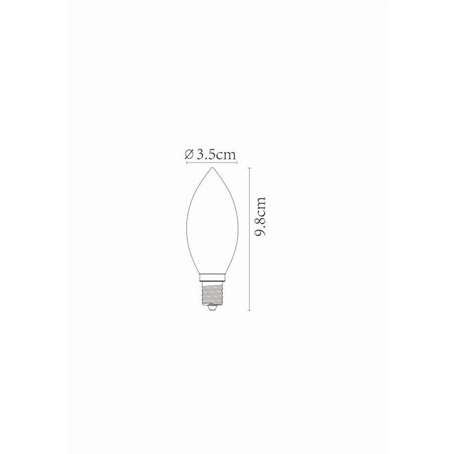 Lucide Led Bulb - Filament lamp Ø 3,5 cm LED Dimb. E14 1x4W 2700K Transparant