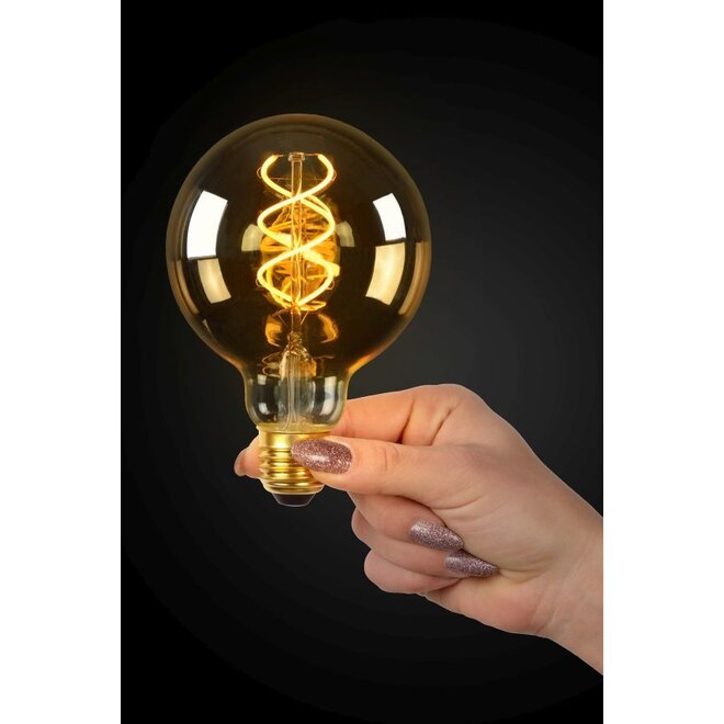 Lucide Led Bulb - Filament lamp Ø 9,5 cm LED Dimb. E27 1x5W 2200K Amber