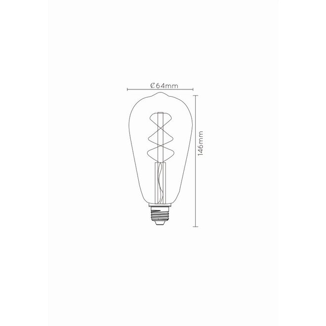 Lucide Led Bulb Twilight Sensor - Filament lamp Buiten Ø 6,4 cm LED E27 1x4W 2200K Amber