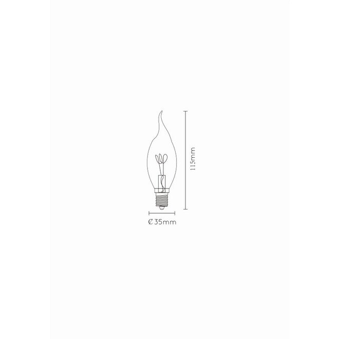 Lucide Led Bulb - Filament lamp Ø 3,5 cm LED Dimb. E14 1x3W 2200K Amber