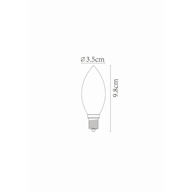 Lucide Led Bulb - Filament lamp Ø 3,5 cm LED Dimb. E14 1x3W 2200K Amber