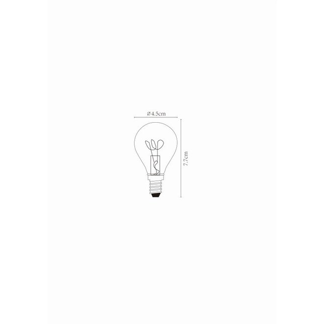 Lucide Led Bulb - Filament lamp Ø 4,5 cm LED Dimb. E14 1x3W 2200K Amber