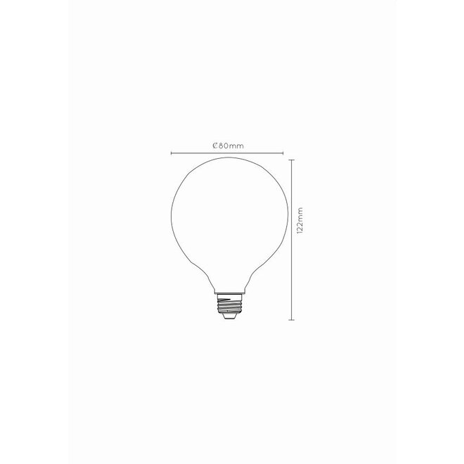 Lucide Filament Bulb - Filament lamp Ø 8 cm LED Dimb. E27 1x5W 2700K Opaal