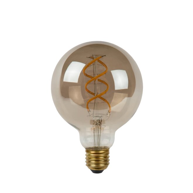 Lucide Step Dim Bulb - Filament lamp Ø 9,5 cm LED Dimb. E27 1x5W 2200K 3 StepDim Fumé