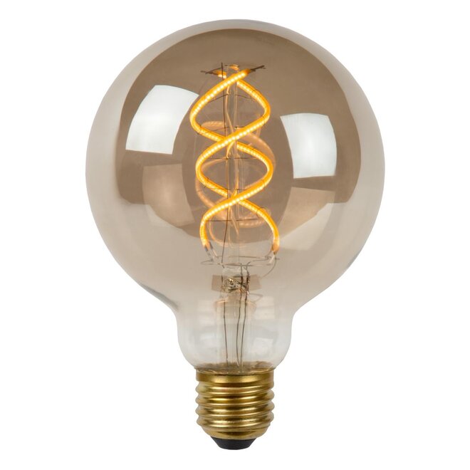 Lucide Step Dim Bulb - Filament lamp Ø 9,5 cm LED Dimb. E27 1x5W 2200K 3 StepDim Fumé