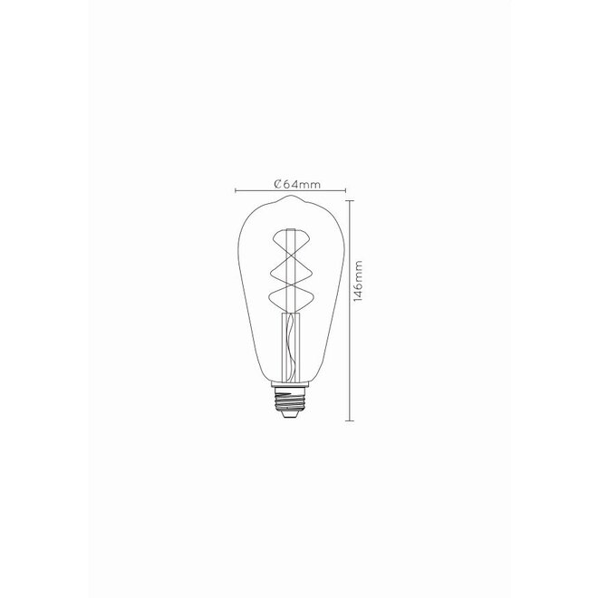 Lucide Step Dim Bulb - Filament lamp Ø 6,4 cm LED Dimb. E27 1x5W 2200K 3 StepDim Fumé