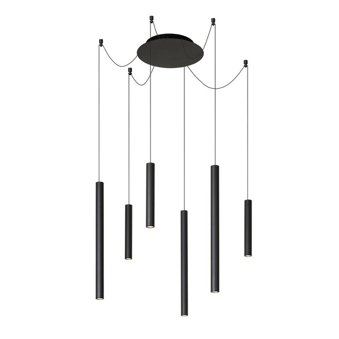 Lucide Lorenz - Hanglamp LED Dimb. 6x4W 3000K Zwart