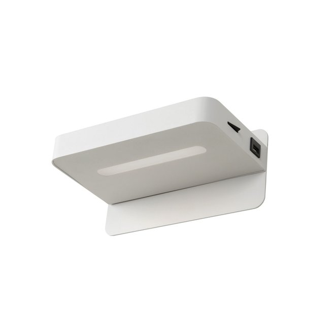 Lucide Atkin - Bedlamp LED 1x5W 2700K Met USB oplaadpunt Wit