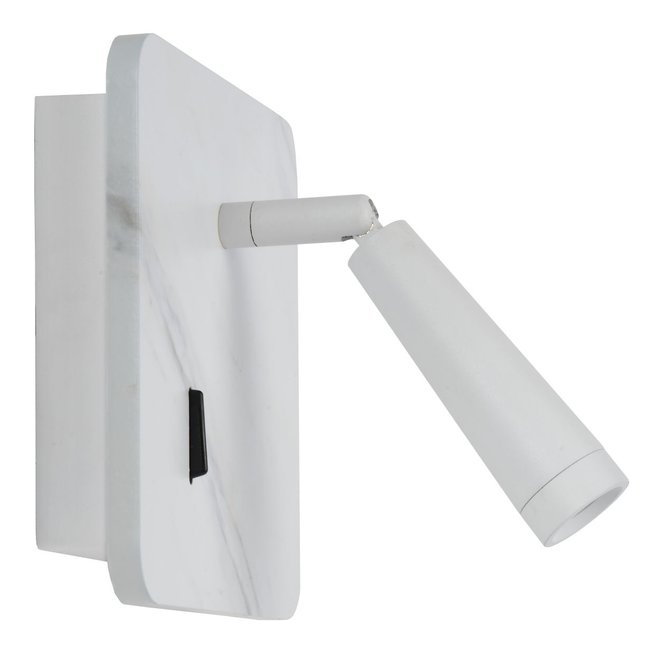 Lucide Oregon - Bedlamp LED 1x3W 3000K Met USB oplaadpunt Wit