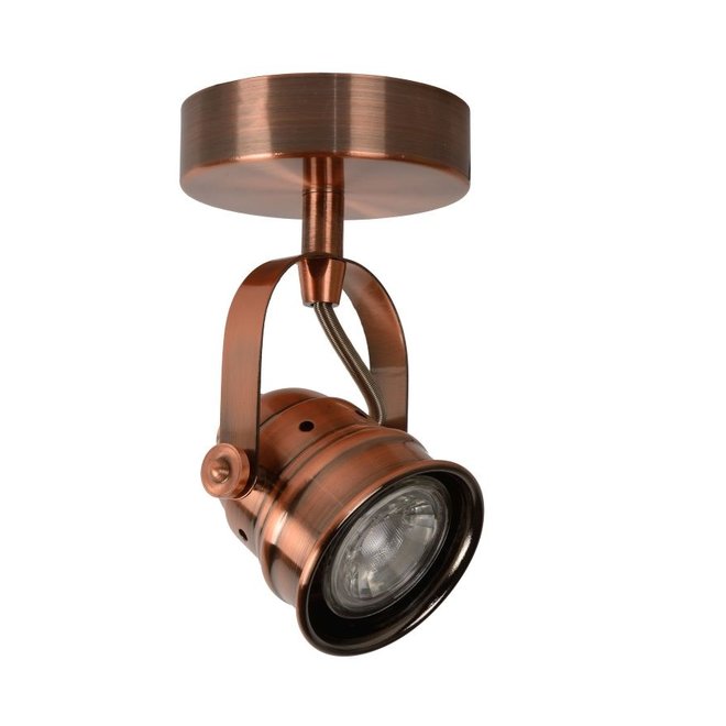 Lucide Cigal - Plafondspot Ø 9 cm LED GU10 1x5W 2700K Koper
