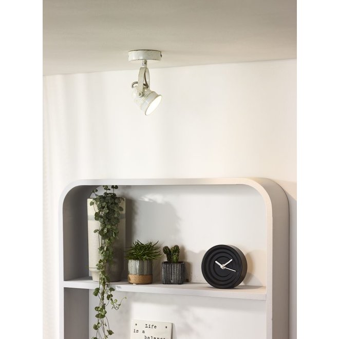 Lucide Cigal - Plafondspot Ø 9 cm LED GU10 1x5W 2700K Antiek wit