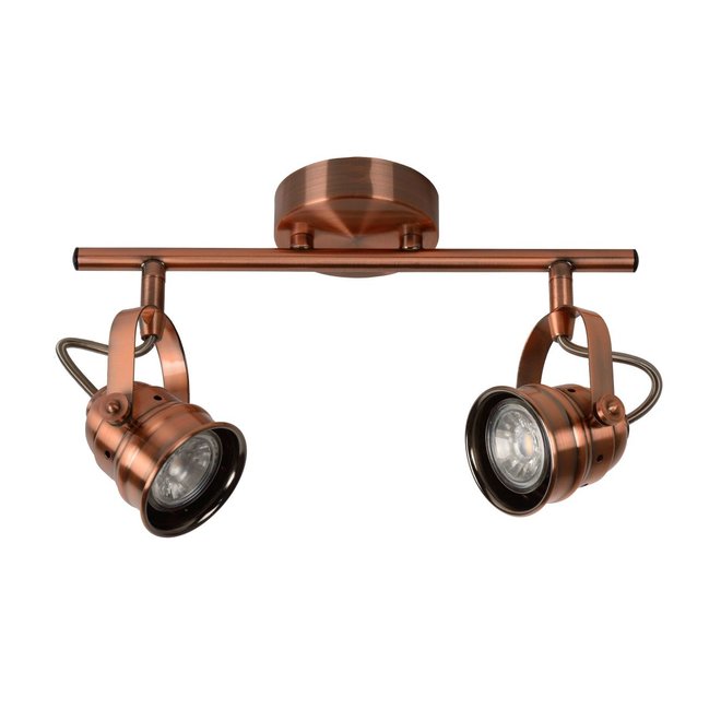 Lucide Cigal - Plafondspot Ø 9 cm LED GU10 2x5W 2700K Koper
