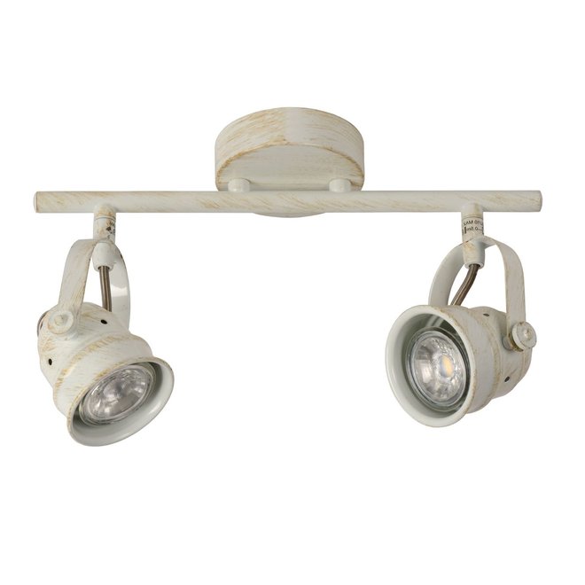 Lucide Cigal - Plafondspot Ø 9 cm LED GU10 2x5W 2700K Antiek wit