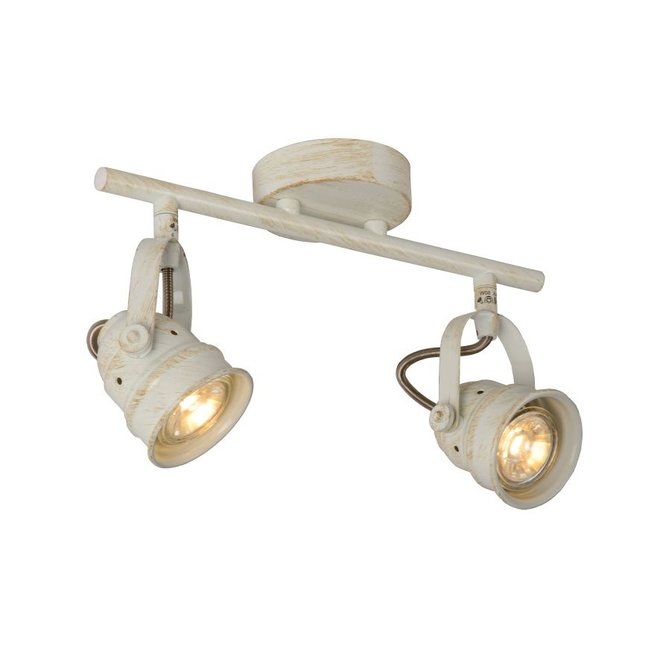 Lucide Cigal - Plafondspot Ø 9 cm LED GU10 2x5W 2700K Antiek wit