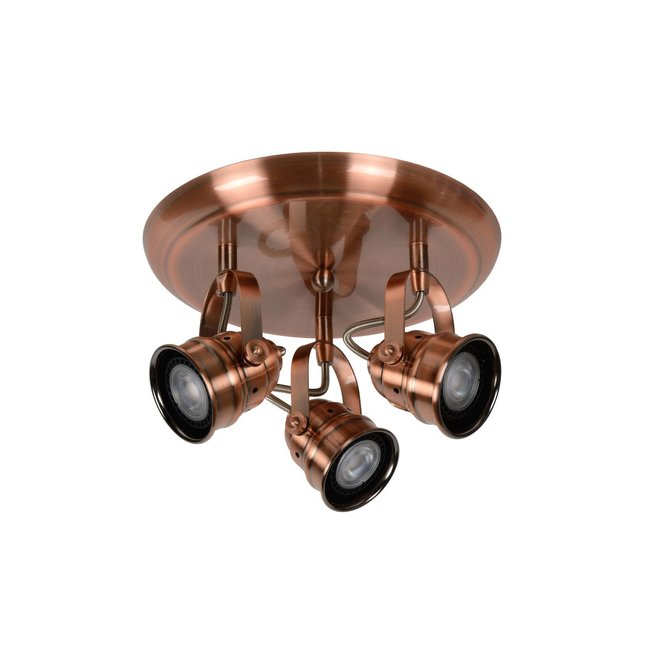 Lucide Cigal - Plafondspot Ø 27 cm LED GU10 3x5W 2700K Koper