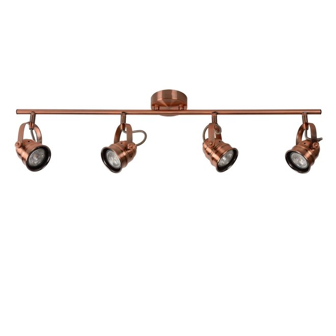 Lucide Cigal - Plafondspot Ø 9 cm LED GU10 4x5W 2700K Koper