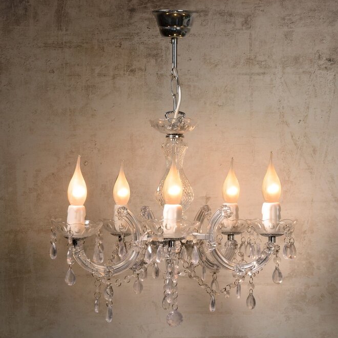 Lucide Arabesque - Kroonluchter Ø 46 cm 5xE14 Transparant